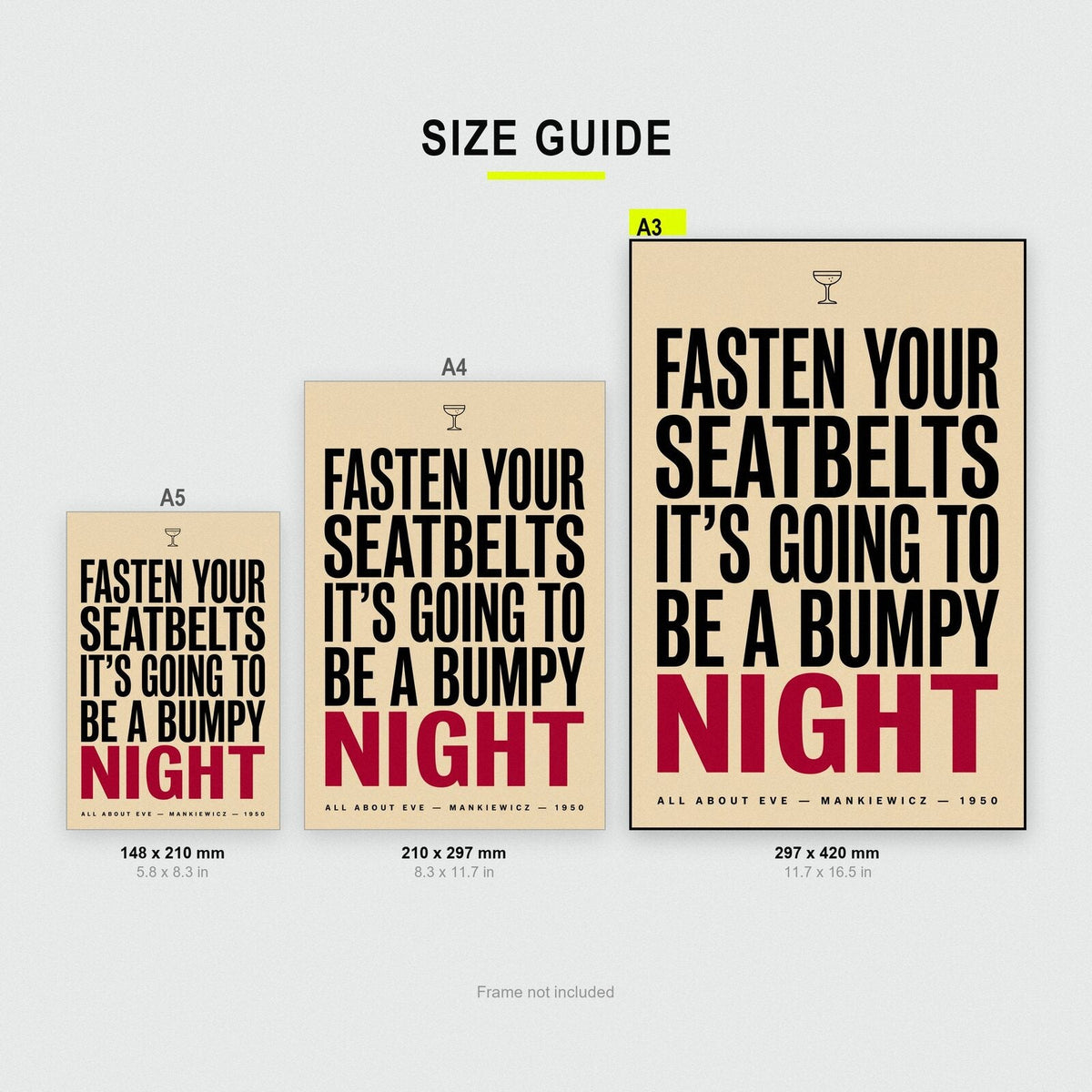 Fasten Your Seatbelts Its Going To Be A Bumpy Night Movie Quote Art Print