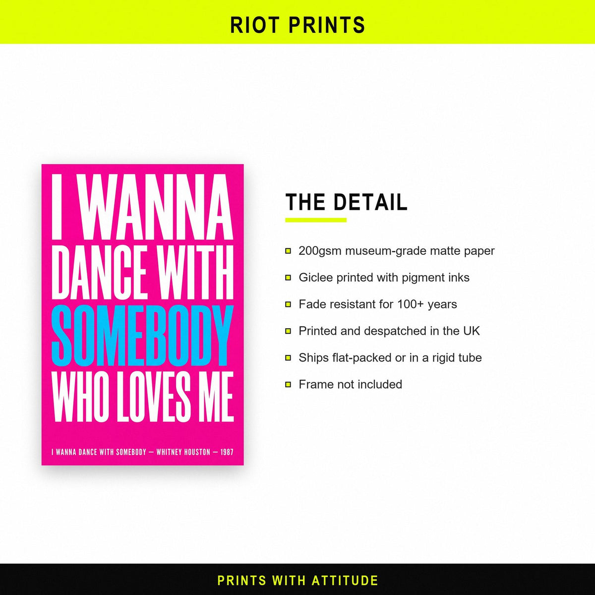 I Wanna Dance With Somebody Lyrics Print paper and printing specification