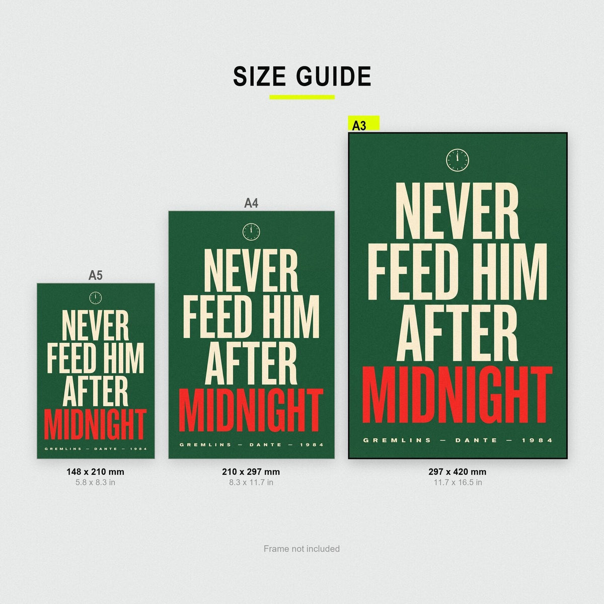 Never Feed Him After Midnight Movie Quote Art Print