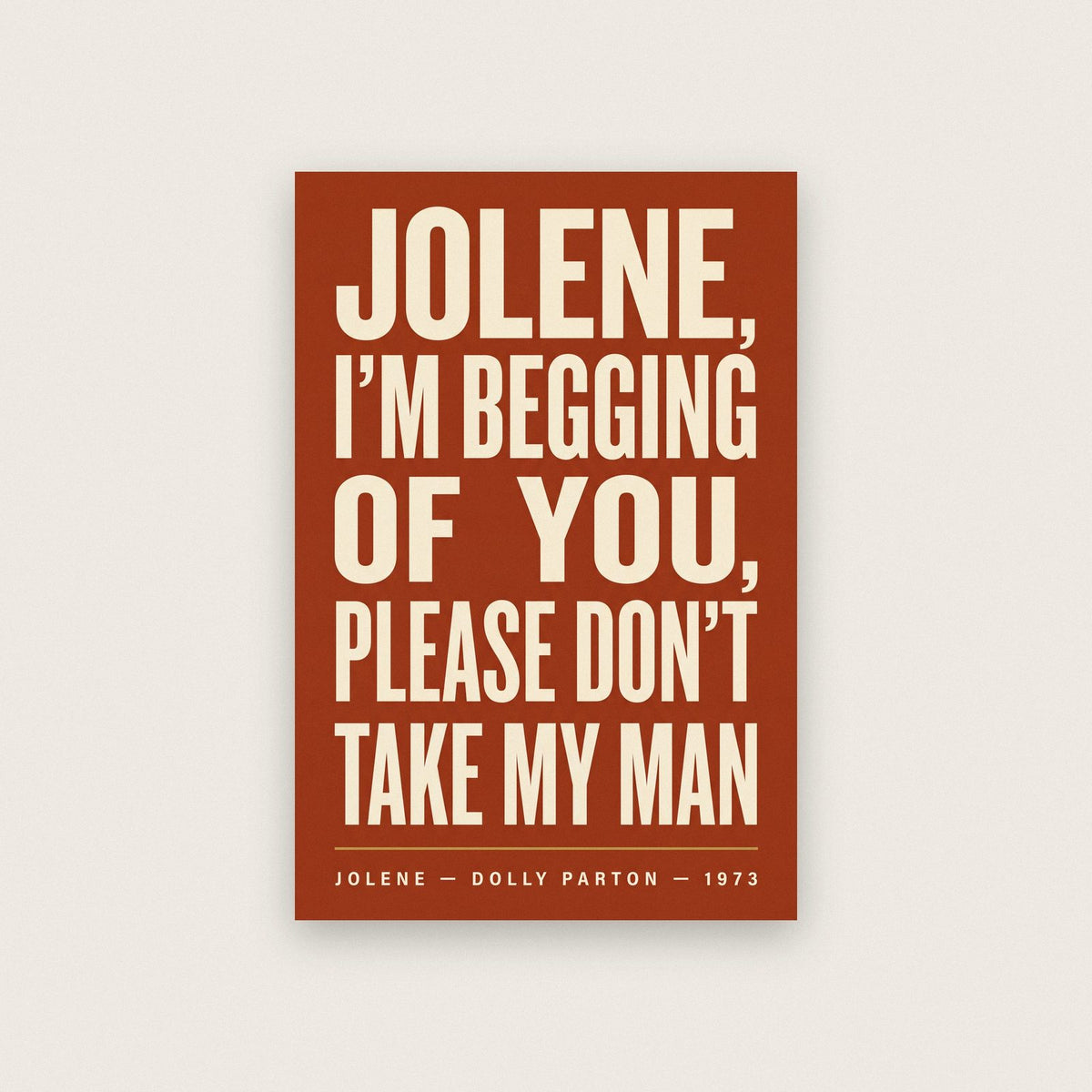 Jolene Lyrics Print