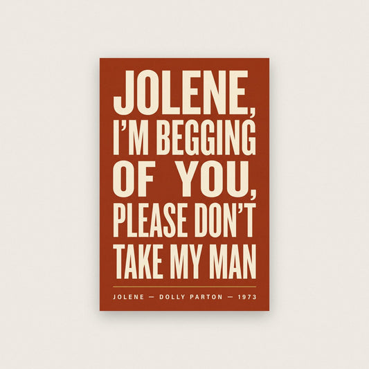 Jolene Lyrics Print