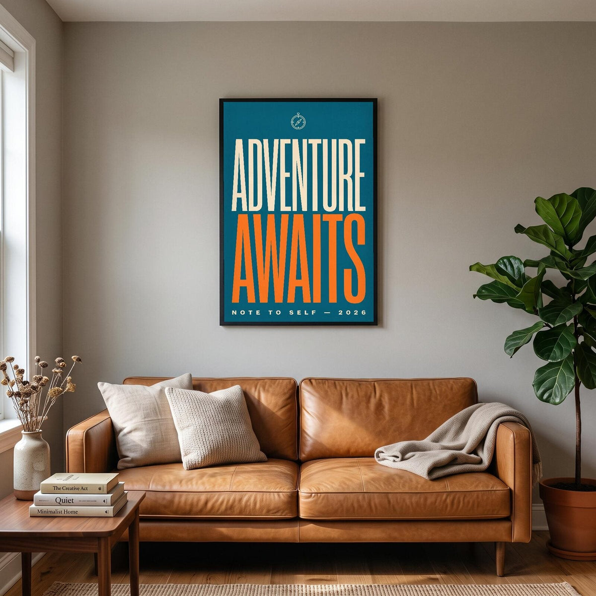 Adventure Awaits Note To Self Typography Art Print