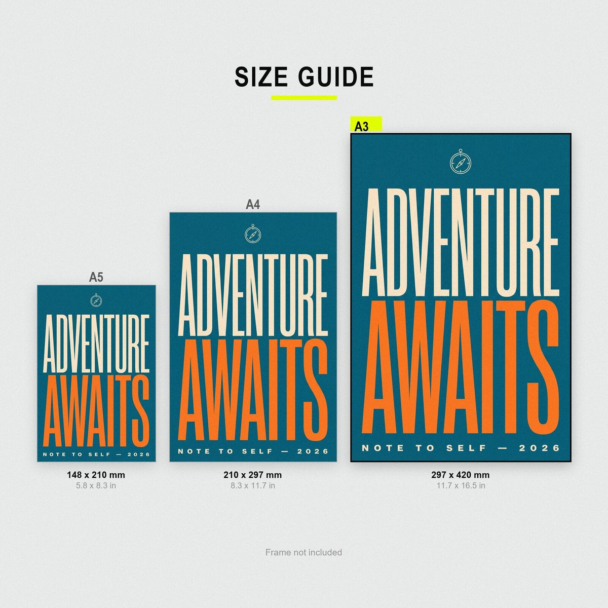 Adventure Awaits Note To Self Typography Art Print