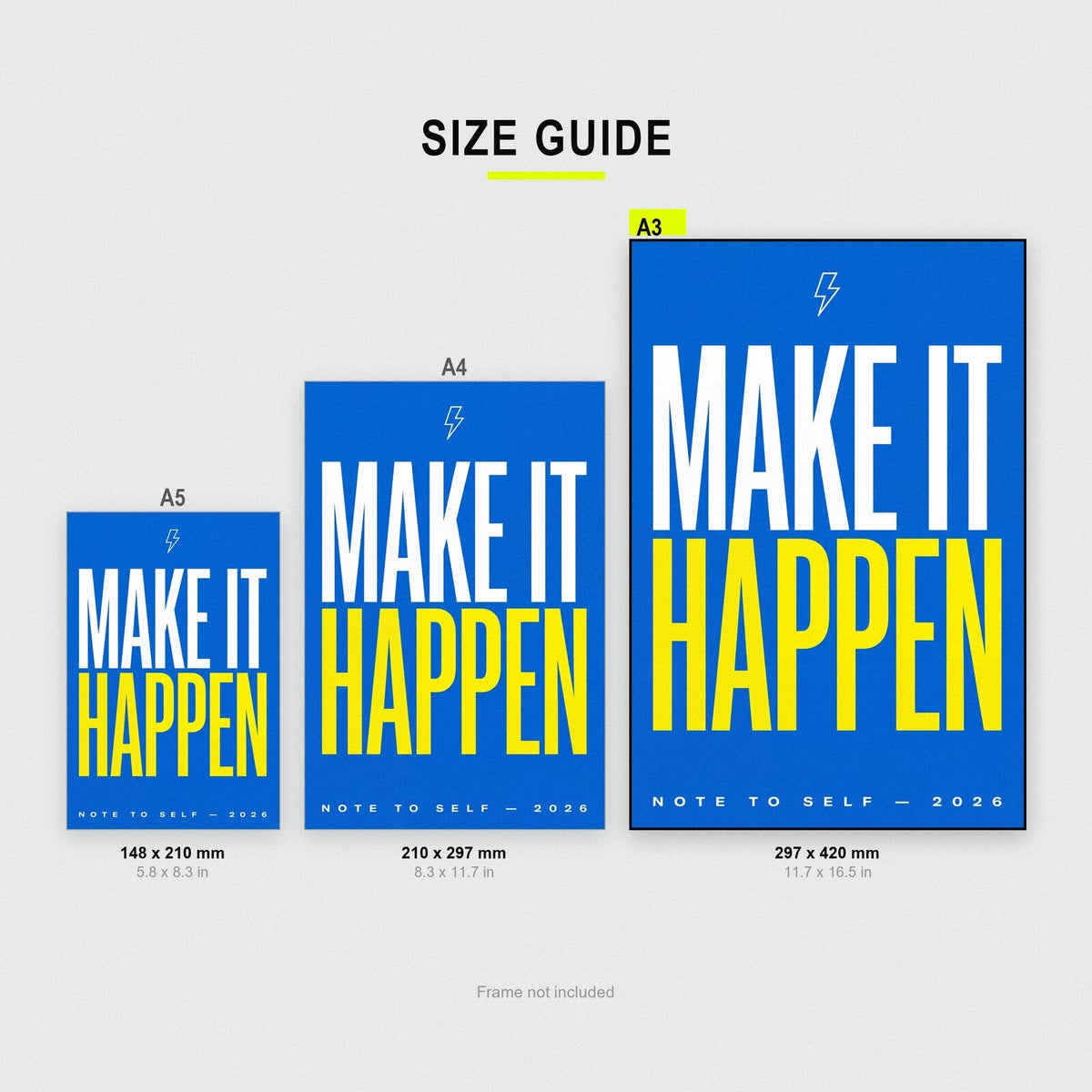 Make It Happen Note To Self Typography Art Print