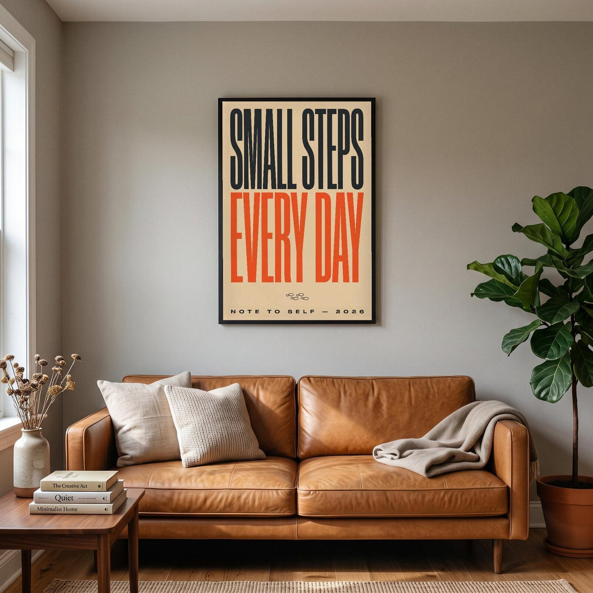 Small Steps Every Day Note To Self Typography Art Print