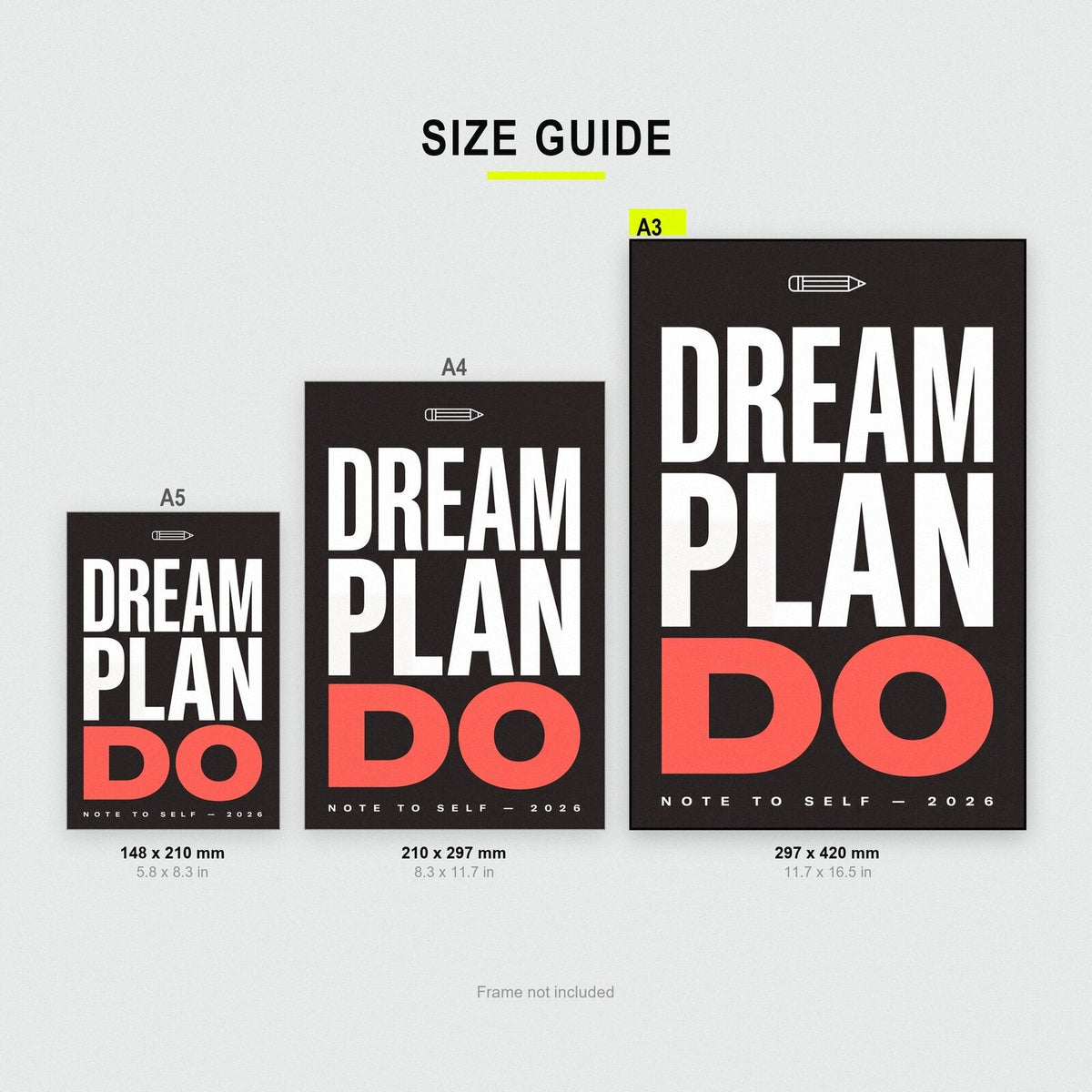 Dream Plan Do Note To Self Typography Art Print