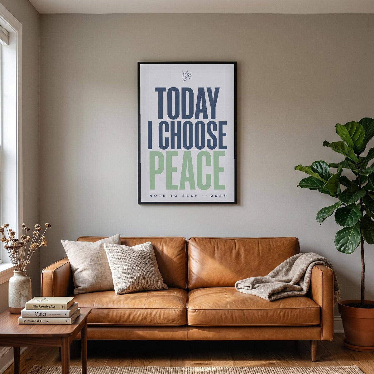 Today I Choose Peace Note To Self Typography Art Print