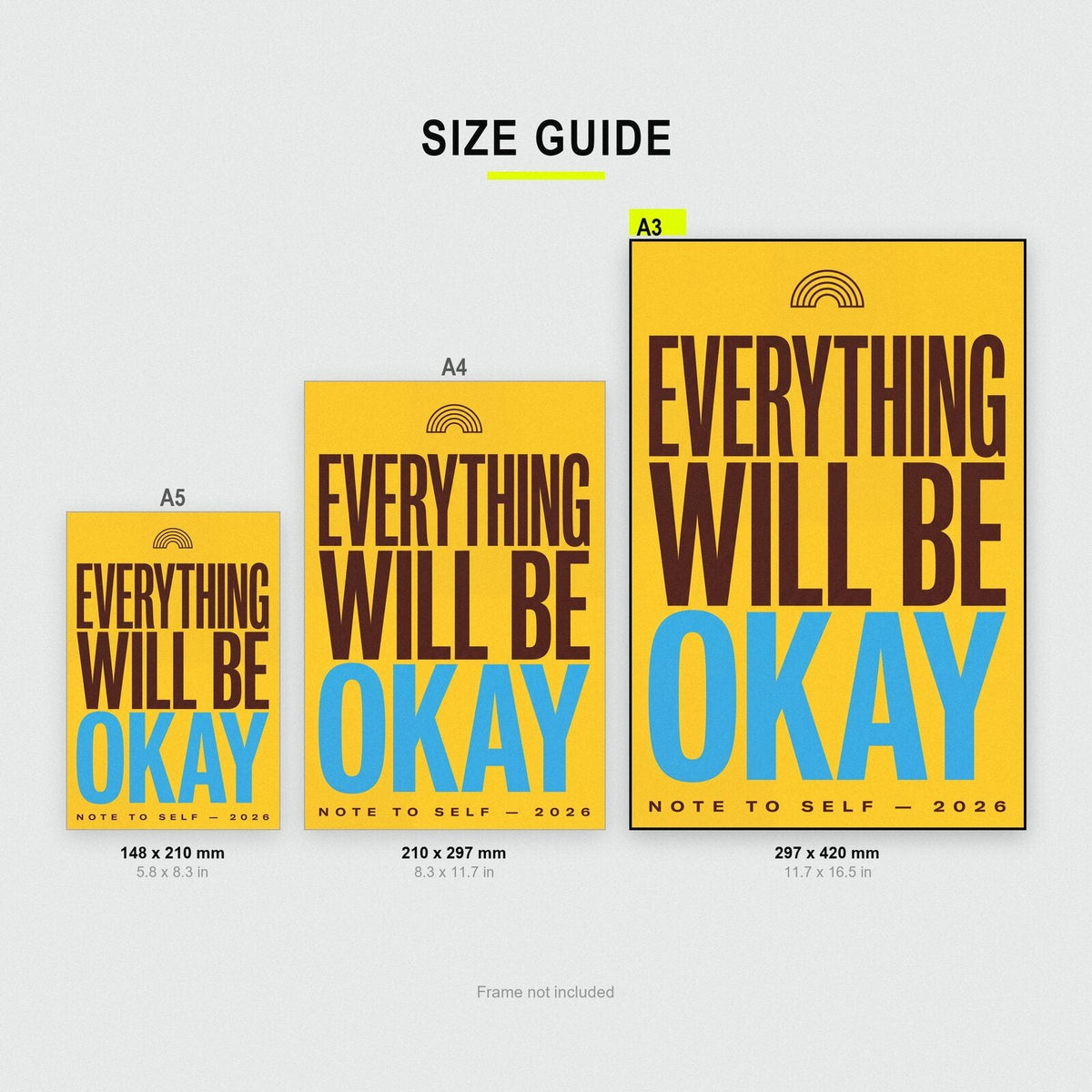 Everything Will Be Okay Note To Self Typography Art Print