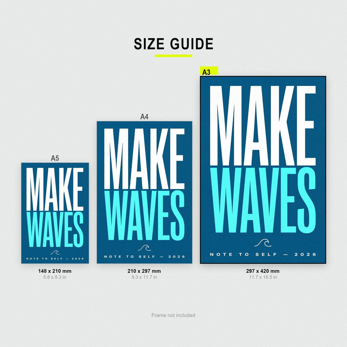 Make Waves Note To Self Typography Art Print