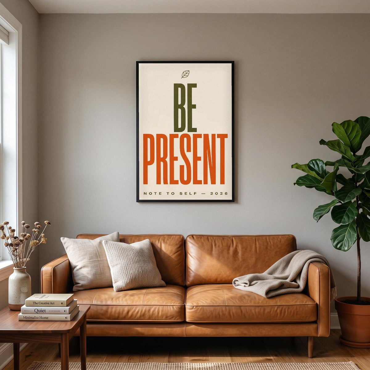 Be Present Note To Self Typography Art Print