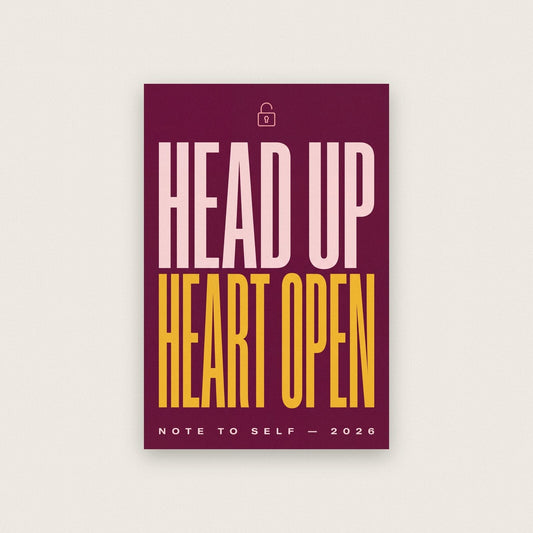 Head Up Heart Open Note To Self Typography Art Print