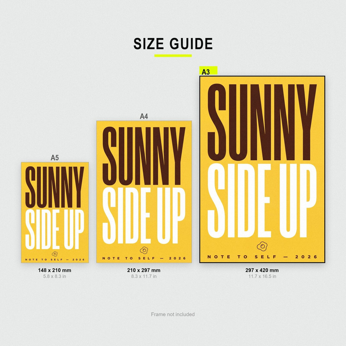 Sunny Side Up Note To Self Typography Art Print