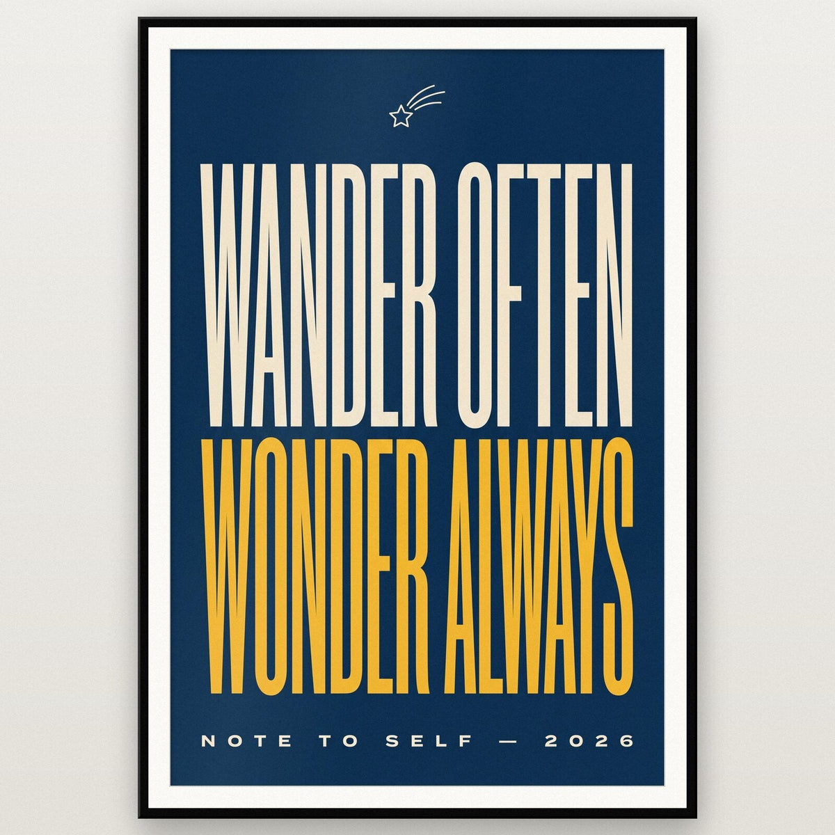 Wander Often Wonder Always Note To Self Typography Art Print