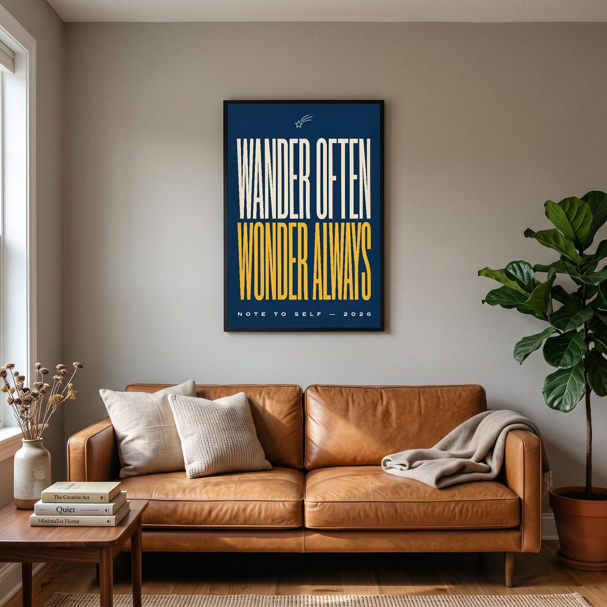 Wander Often Wonder Always Note To Self Typography Art Print