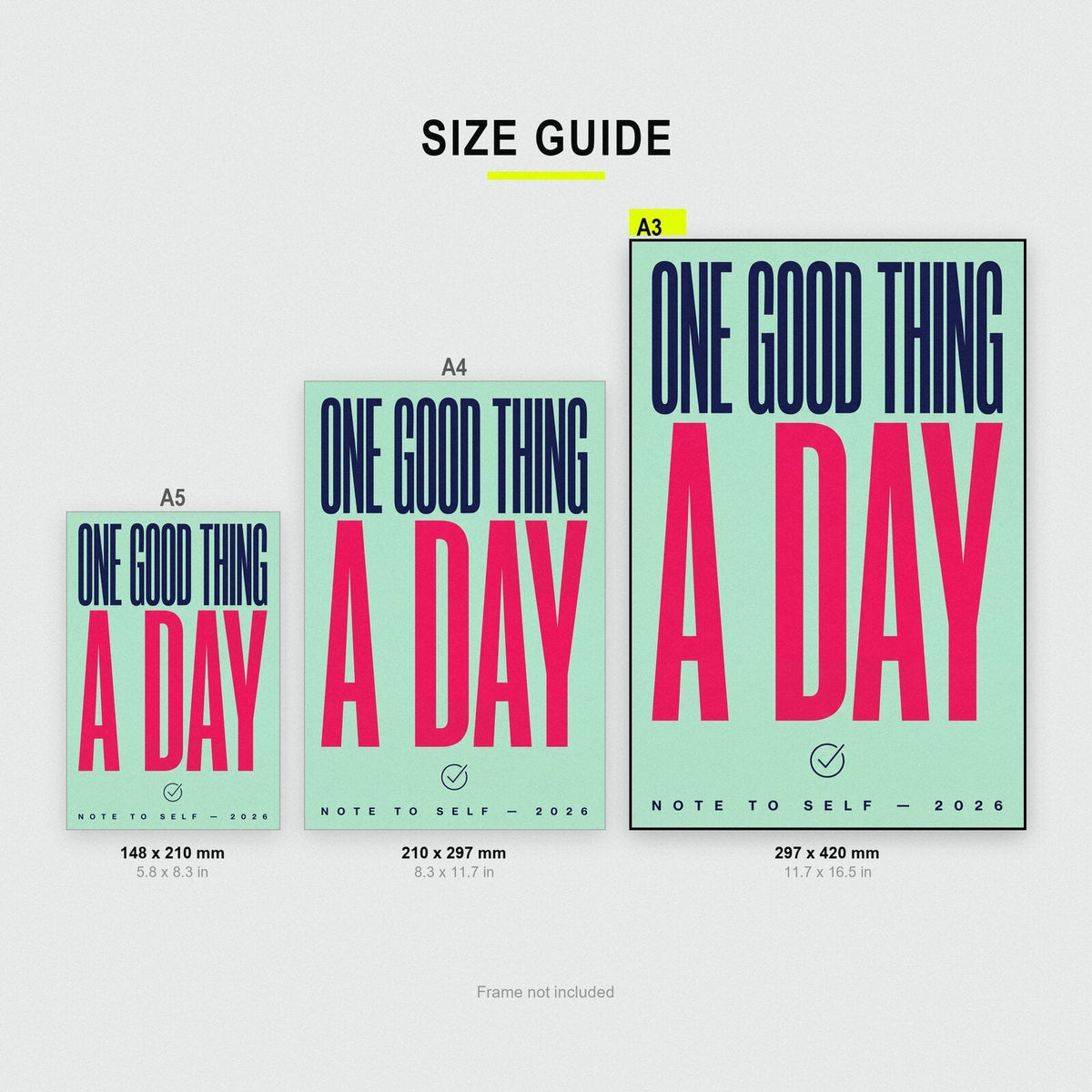 One Good Thing A Day Note To Self Typography Art Print