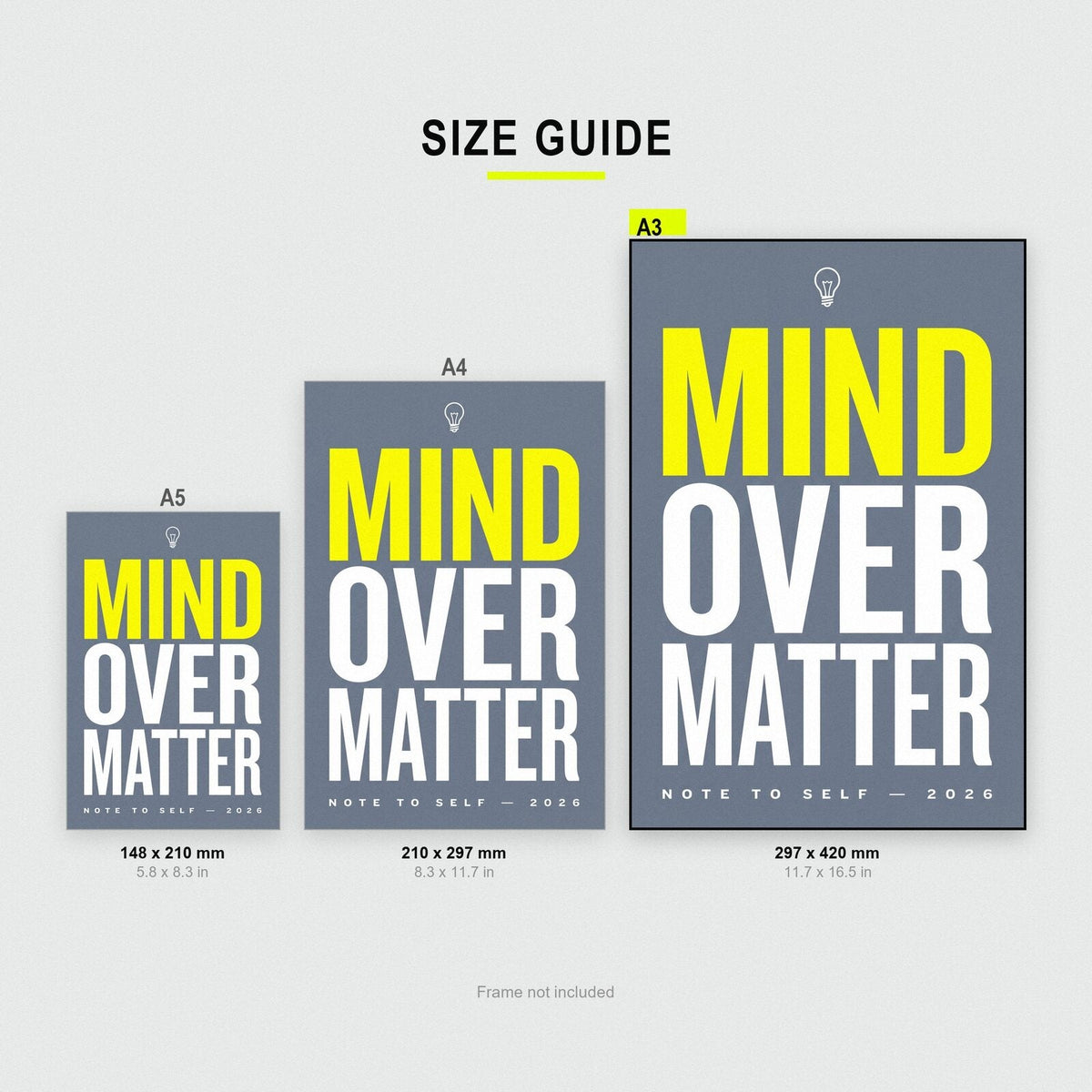 Mind Over Matter Note To Self Typography Art Print