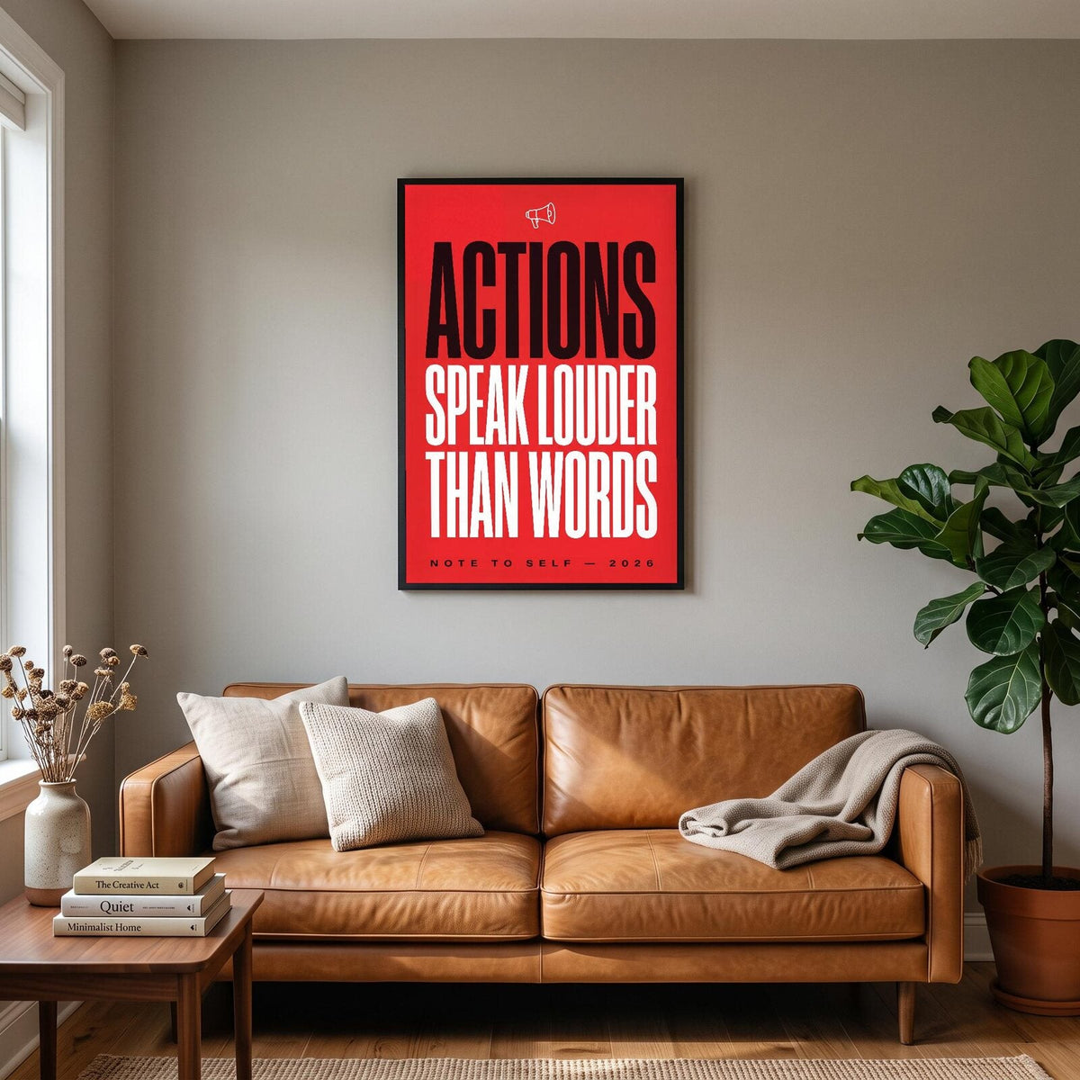 Actions Speak Louder Than Words Note To Self Typography Art Print