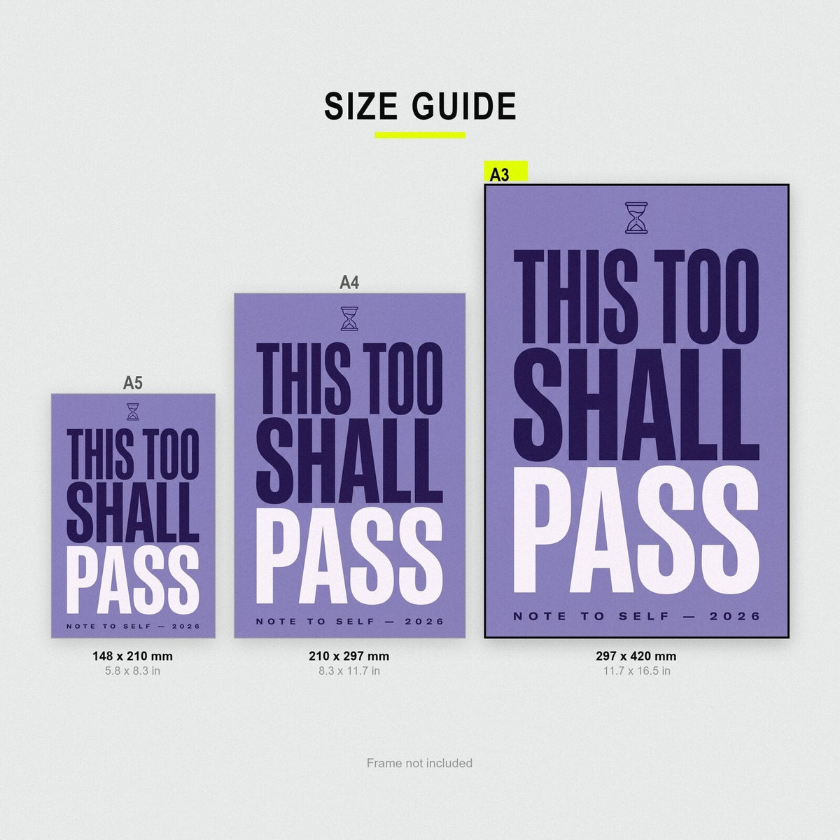 This Too Shall Pass Note To Self Typography Art Print