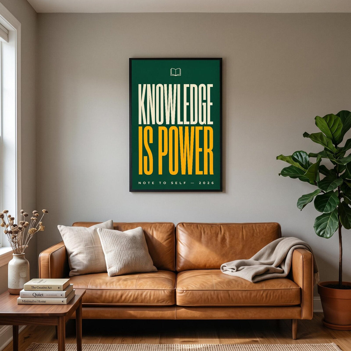 Knowledge Is Power Note To Self Typography Art Print