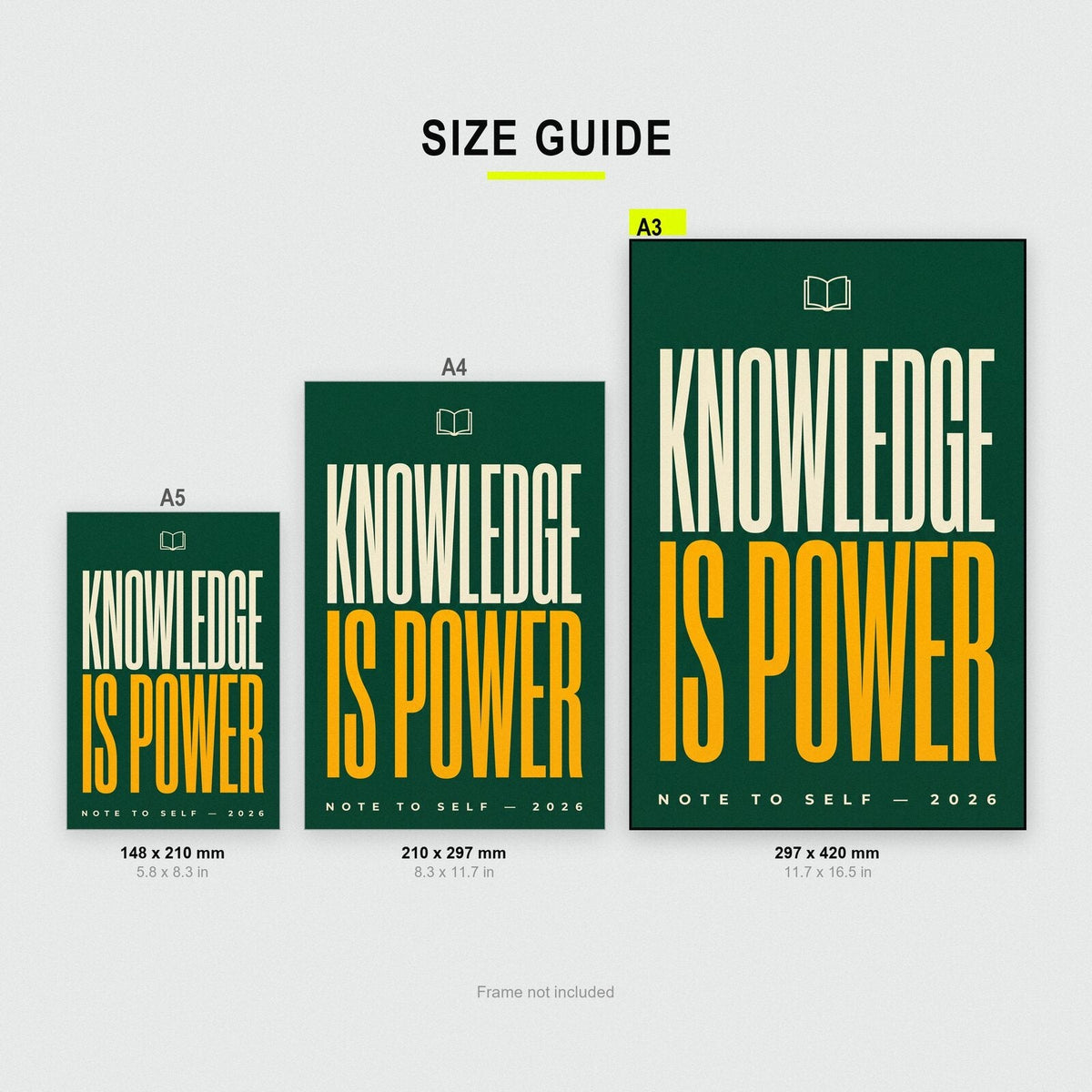 Knowledge Is Power Note To Self Typography Art Print