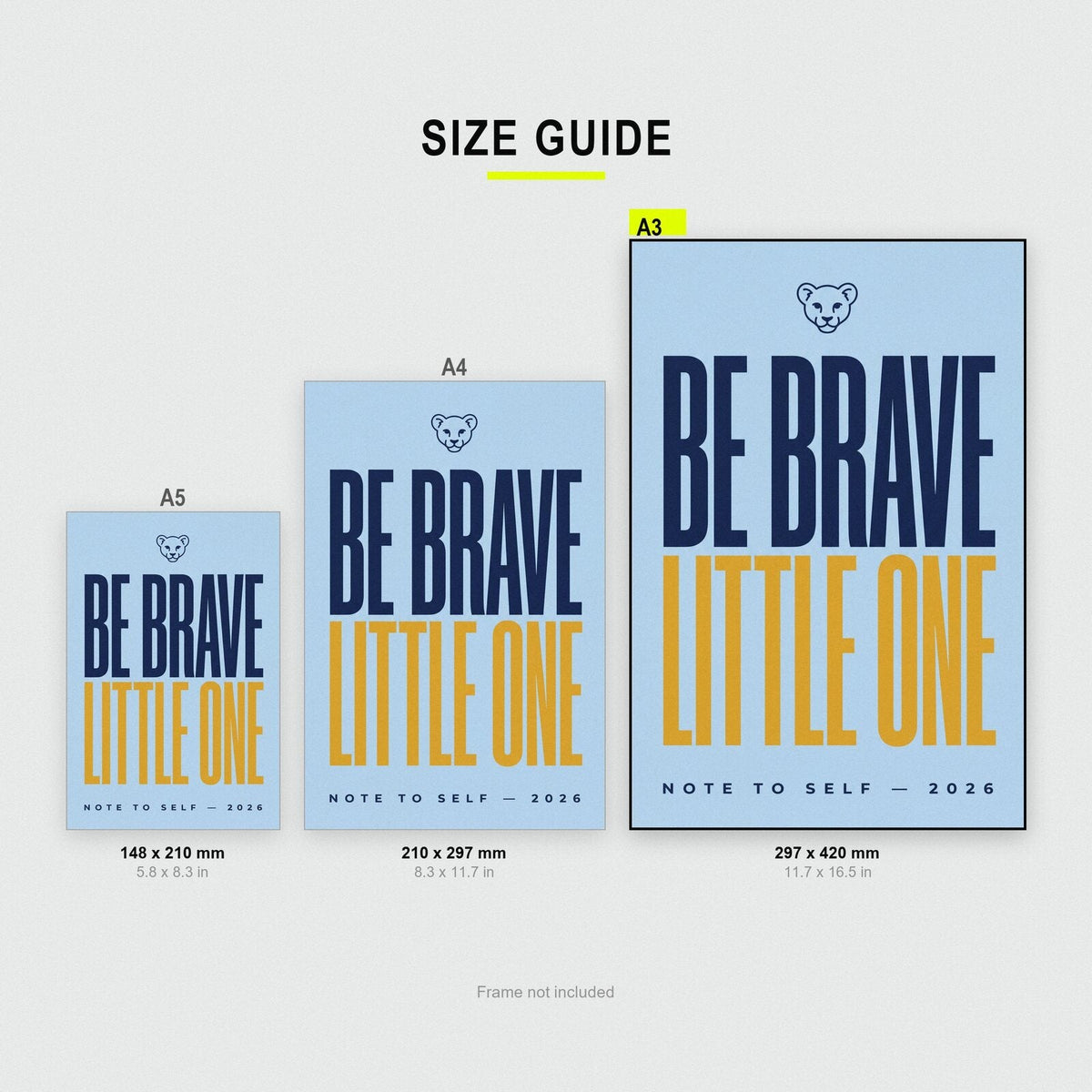 Be Brave Little One Note To Self Typography Art Print