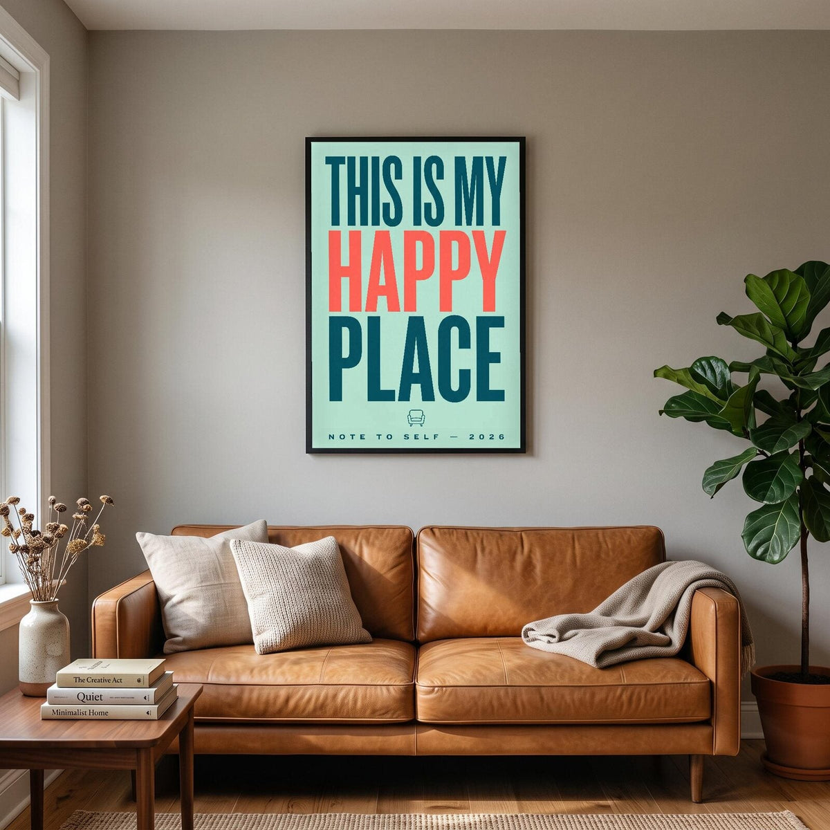 This Is My Happy Place Note To Self Typography Art Print