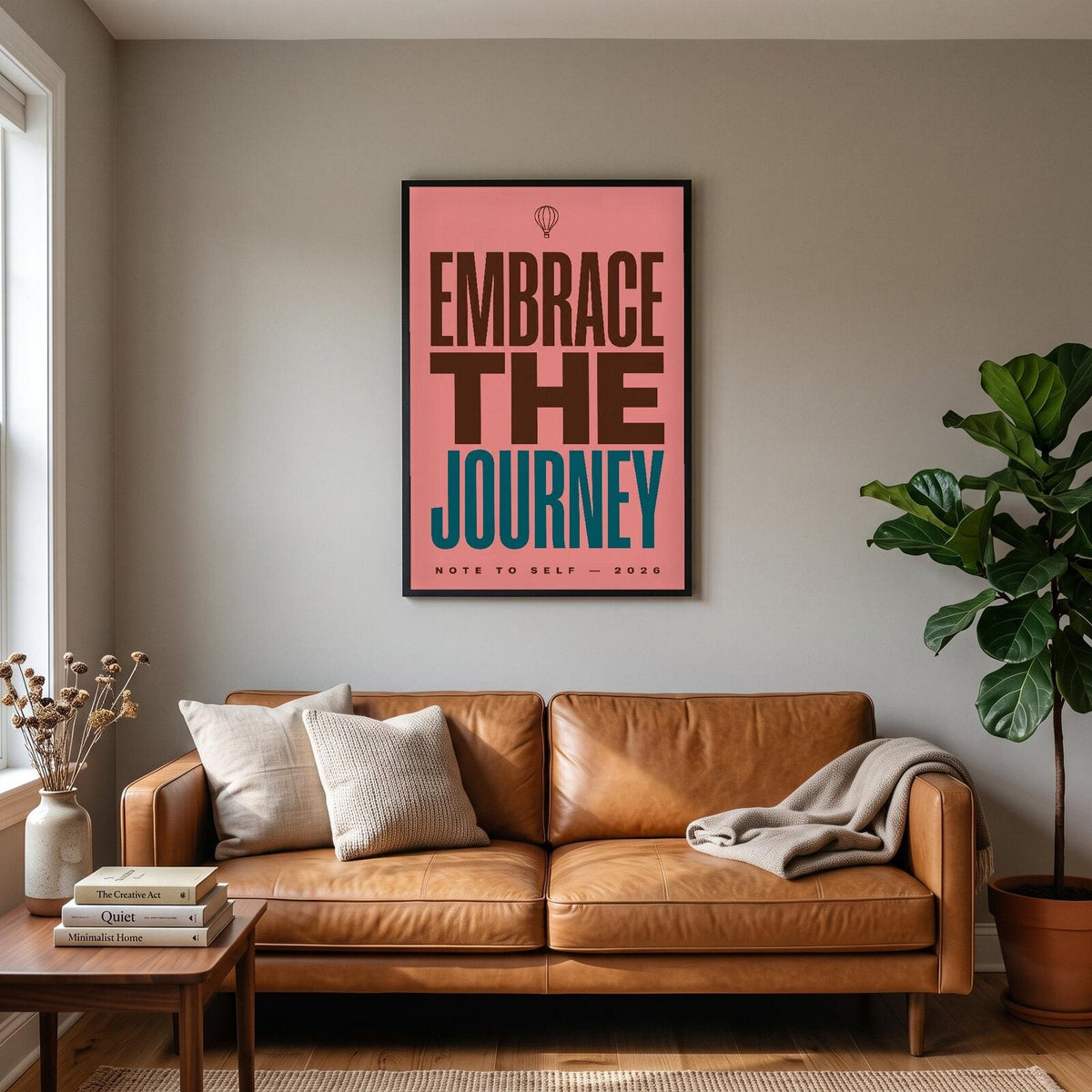 Embrace The Journey Note To Self Typography Art Print