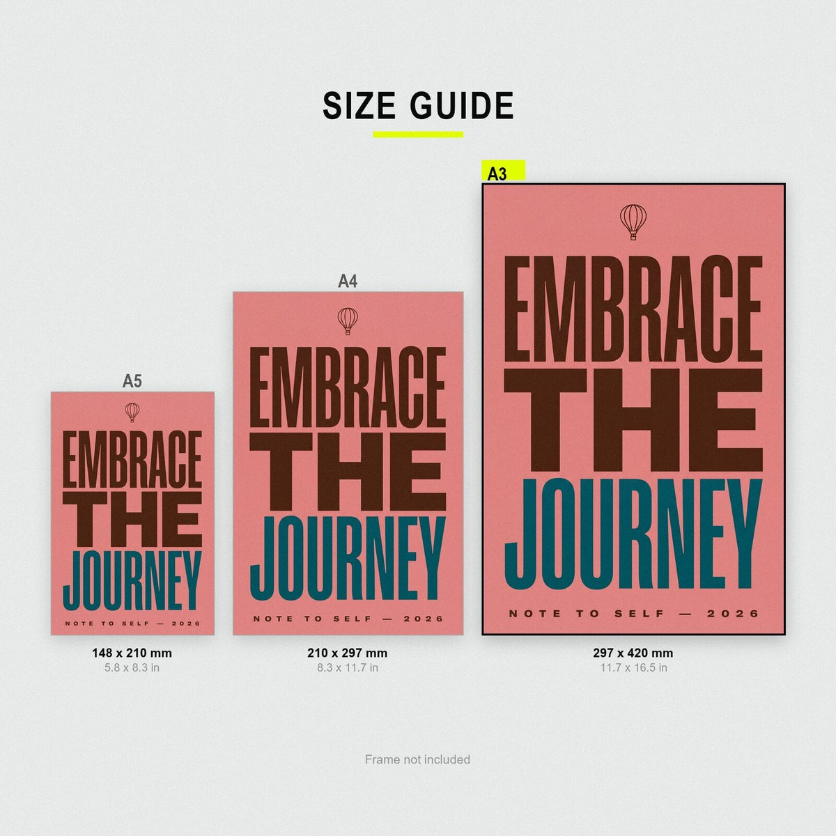 Embrace The Journey Note To Self Typography Art Print