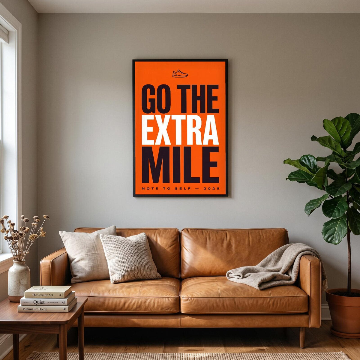 Go The Extra Mile Note To Self Typography Art Print