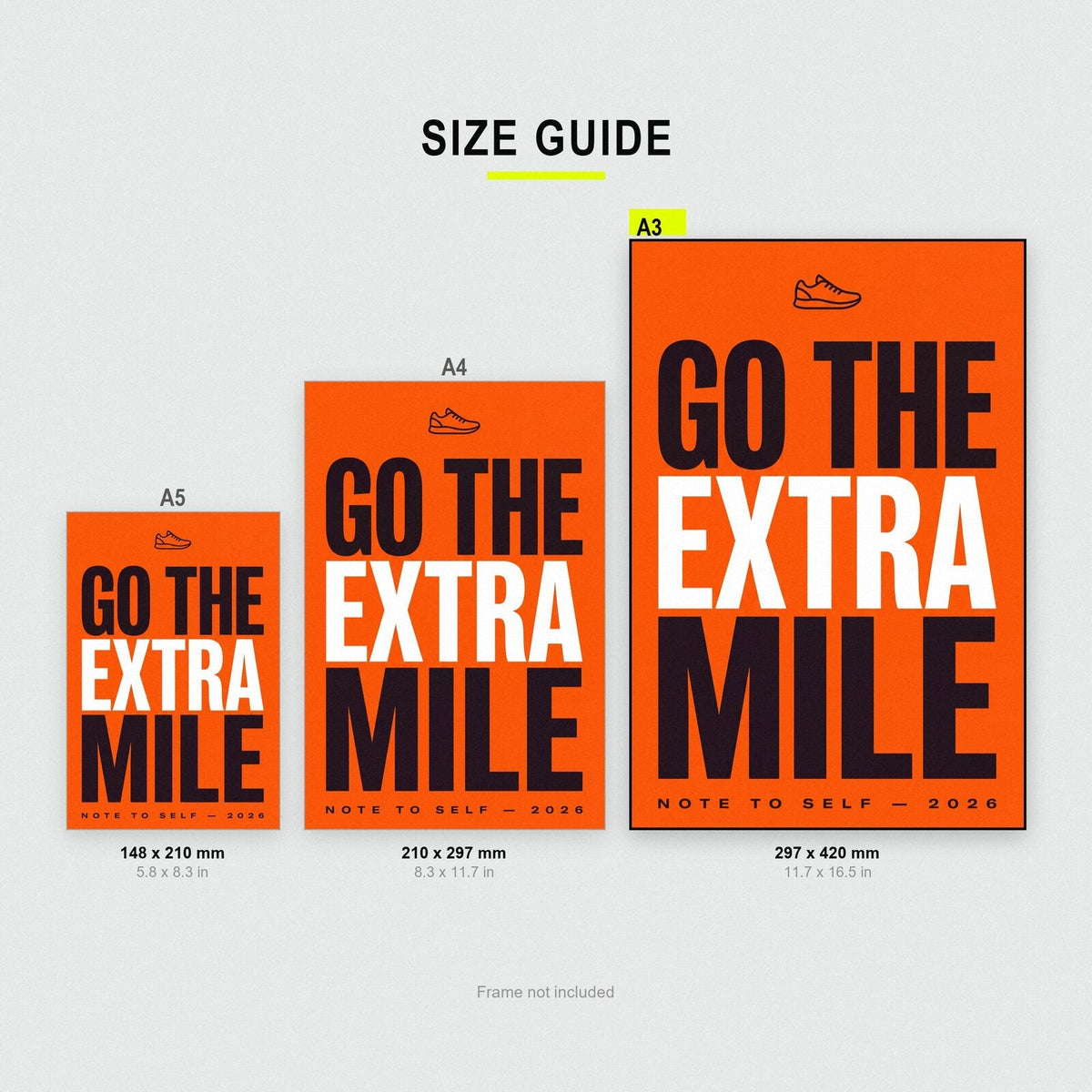Go The Extra Mile Note To Self Typography Art Print
