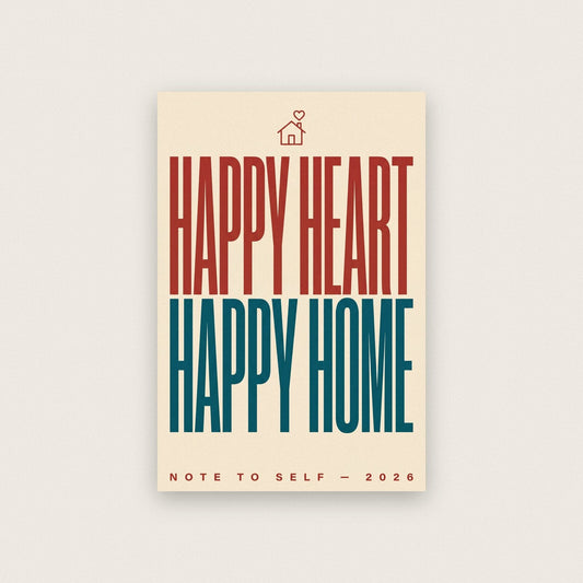 Happy Heart Happy Home Note To Self Typography Art Print