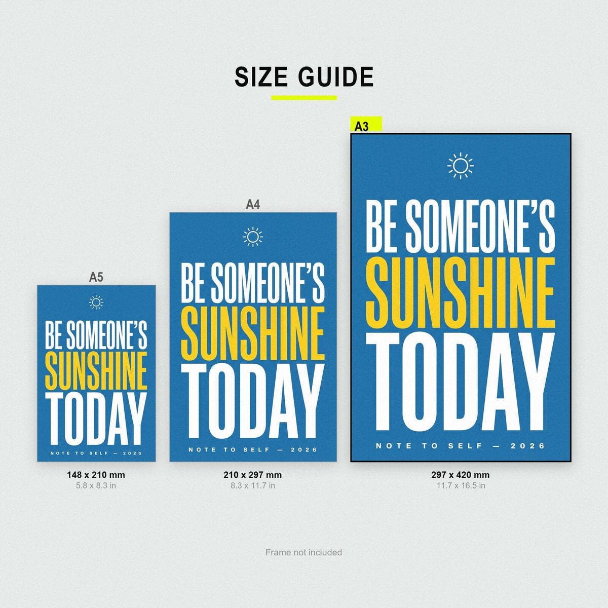 Be Someones Sunshine Today Note To Self Typography Art Print