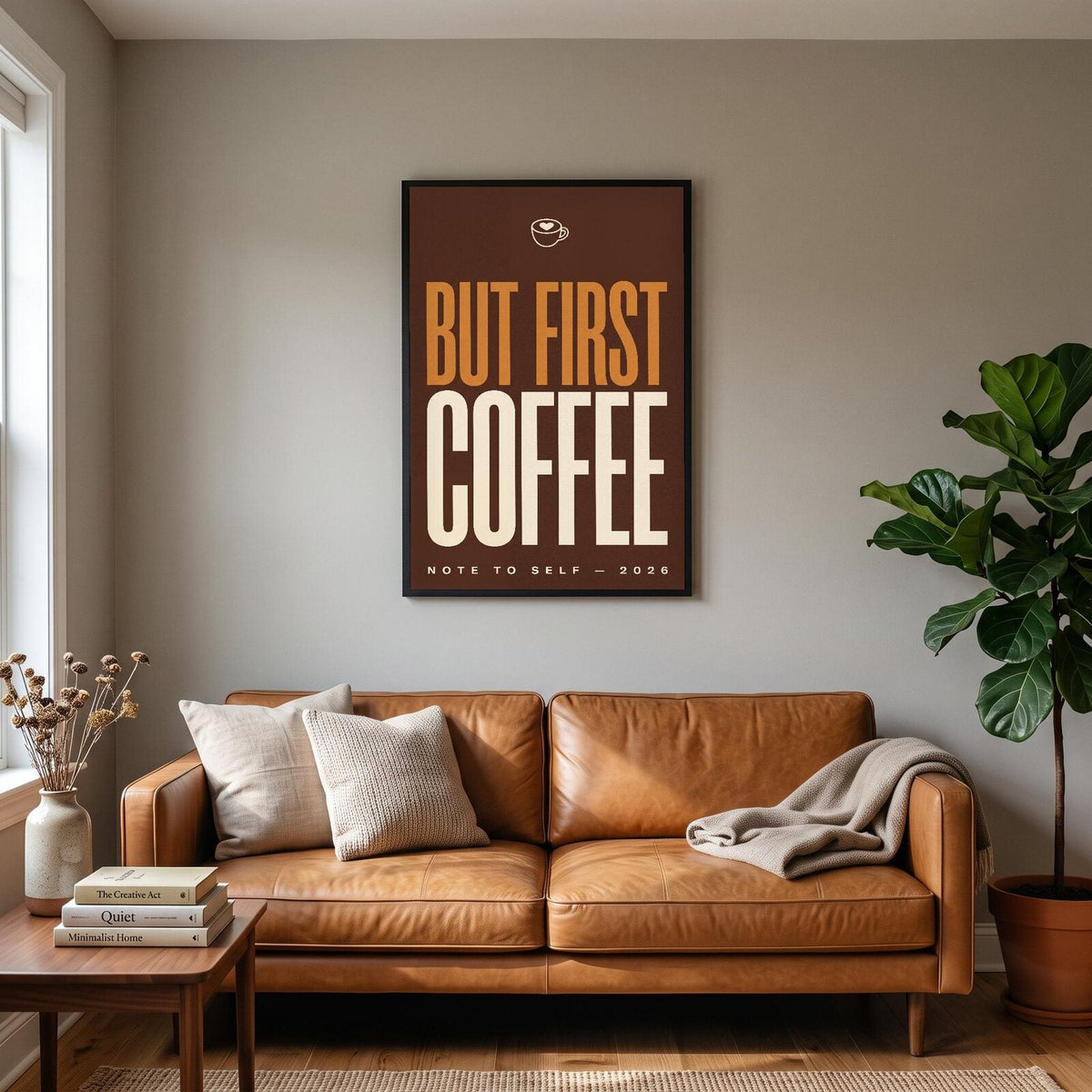 But First Coffee Note To Self Typography Art Print
