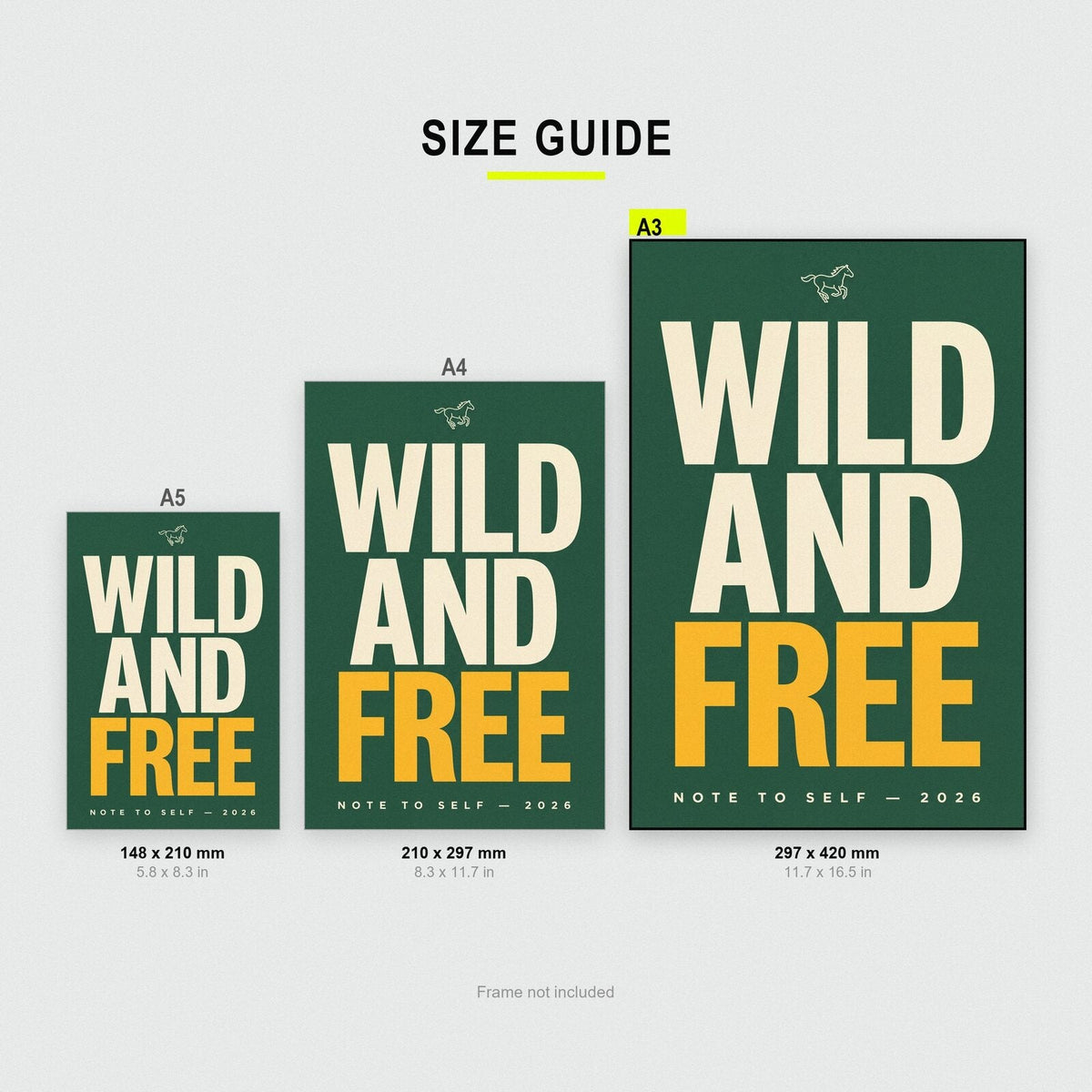 Wild And Free Note To Self Typography Art Print