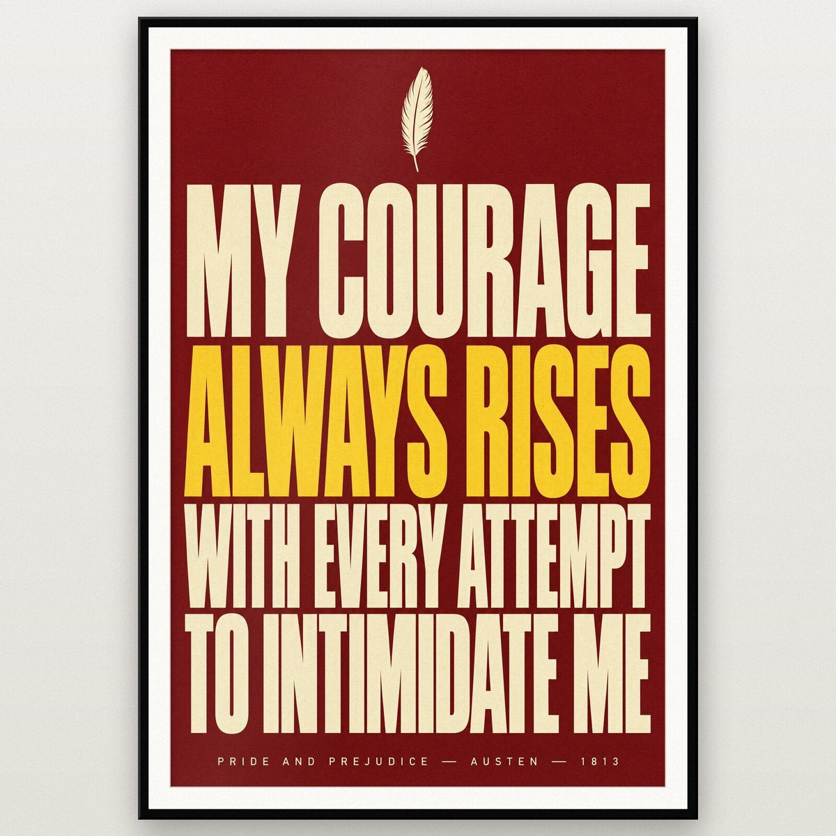 My Courage Always Rises Book Quote Art Print
