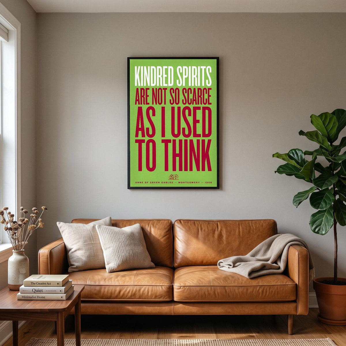 Kindred Spirits Are Not So Scarce Book Quote Art Print