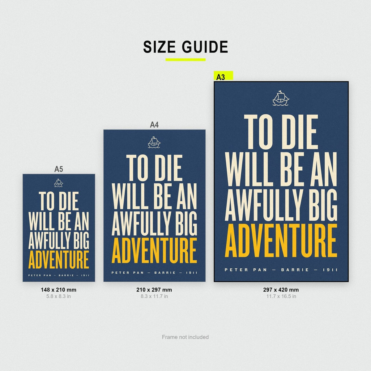 To Die Will Be An Awfully Big Adventure Book Quote Art Print