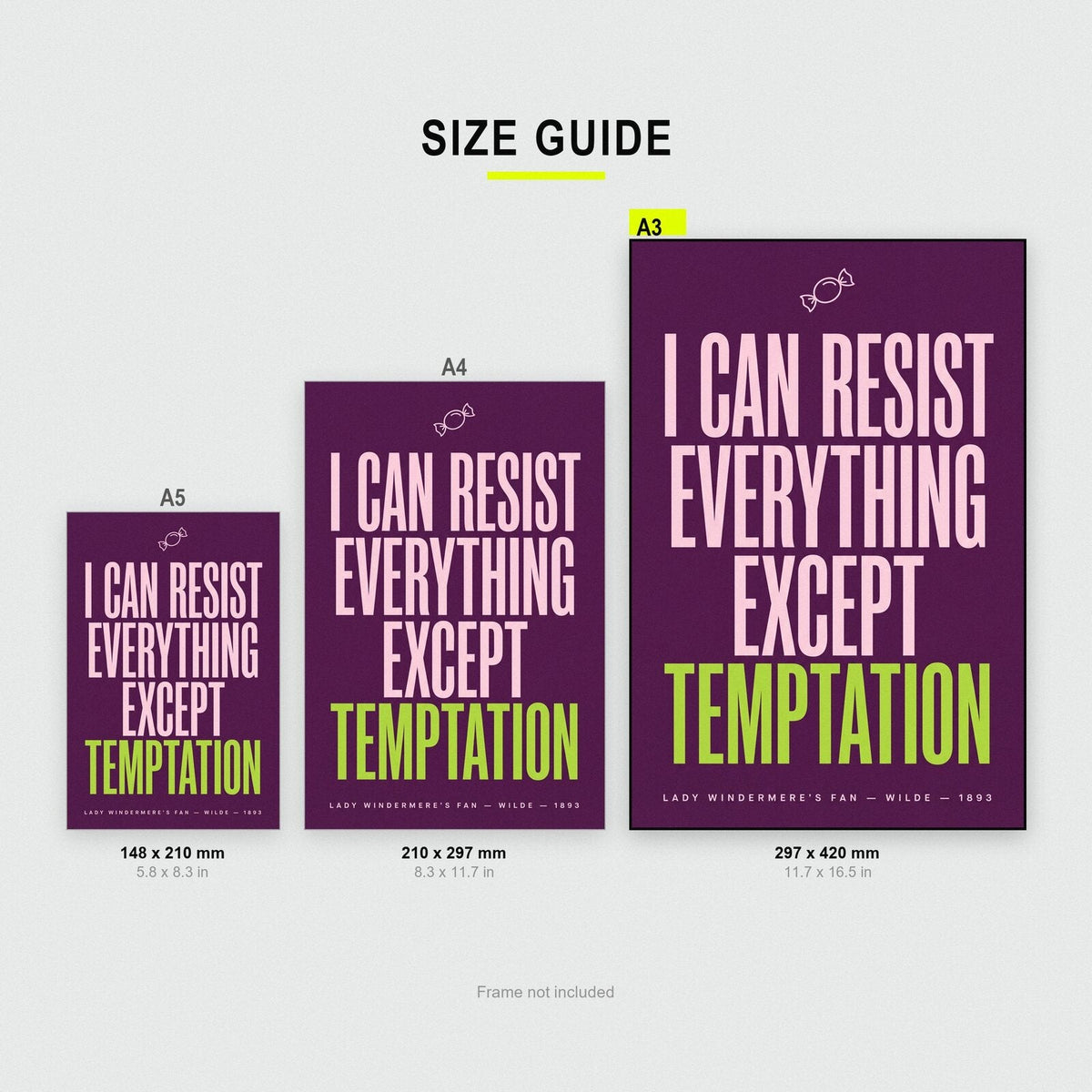 I Can Resist Everything Except Temptation Book Quote Art Print