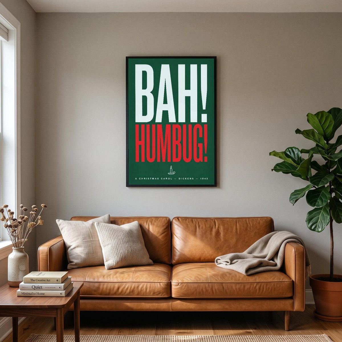 Bah Humbug Book Quote Art Print