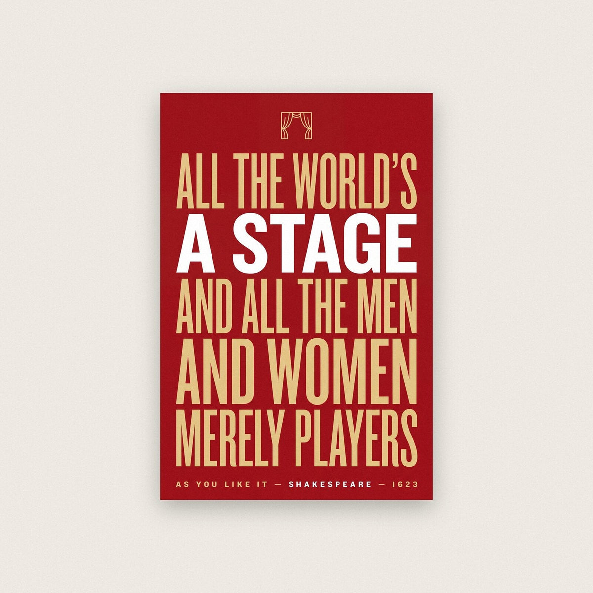 All The Worlds A Stage Book Quote Art Print