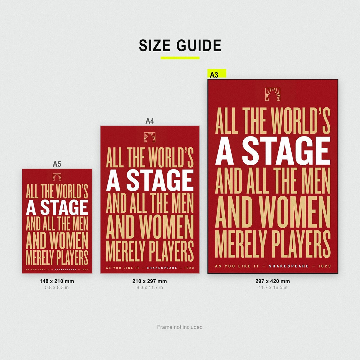 All The Worlds A Stage Book Quote Art Print