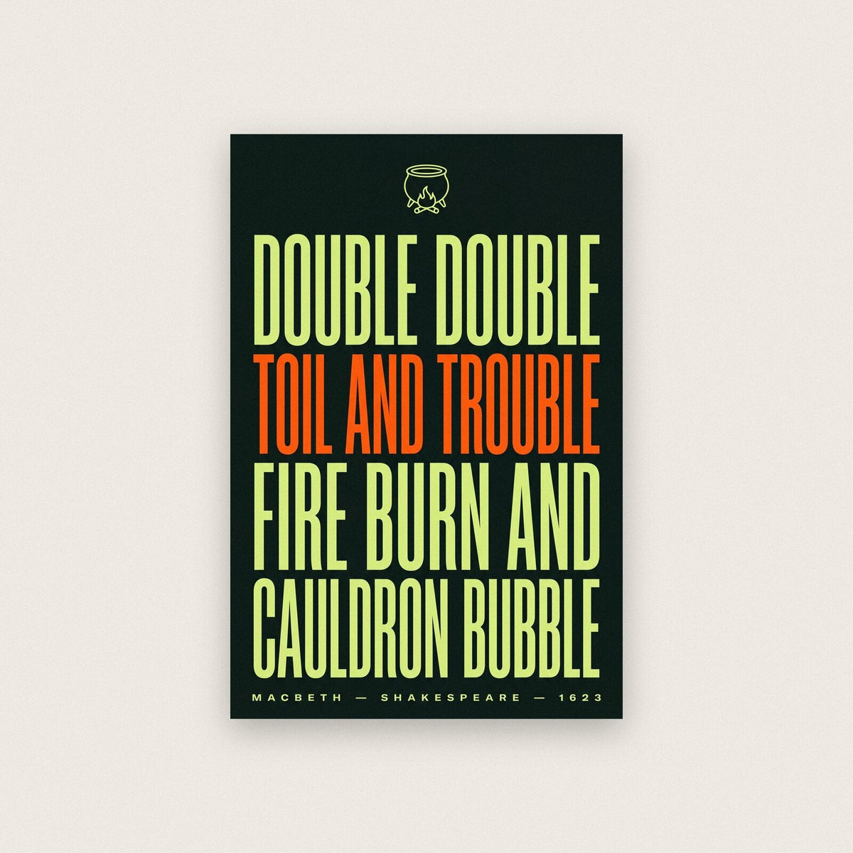 Double Double Toil And Trouble Book Quote Art Print