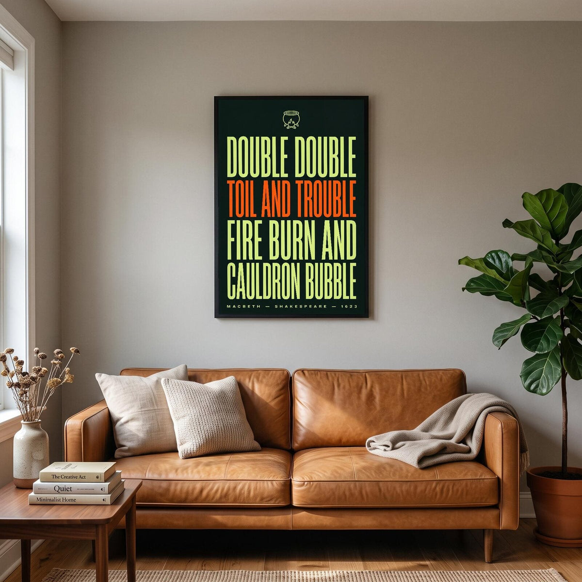Double Double Toil And Trouble Book Quote Art Print