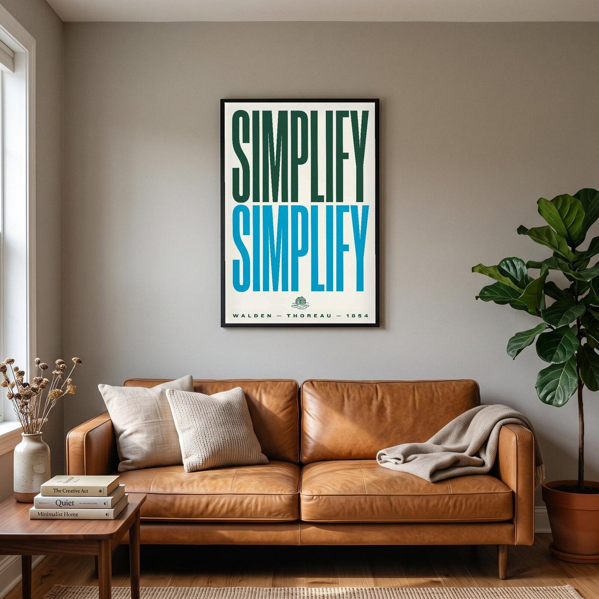 Simplify Simplify Book Quote Art Print