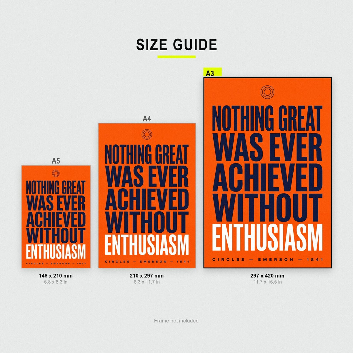 Nothing Great Was Ever Achieved Without Enthusiasm Book Quote Art Print