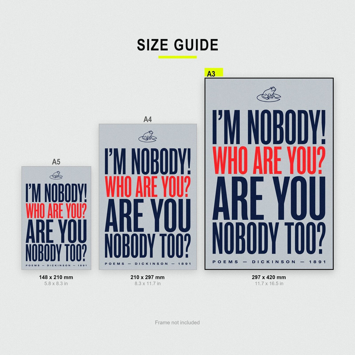 Im Nobody Who Are You Book Quote Art Print