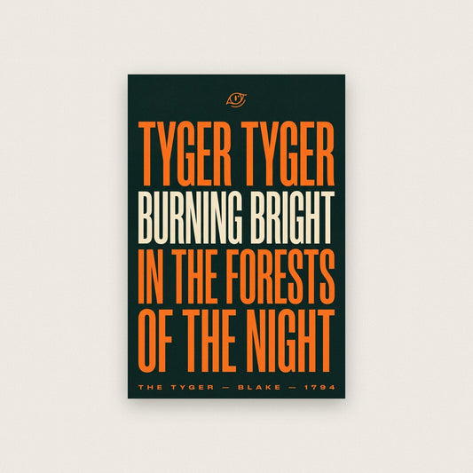 Tyger Tyger Burning Bright Book Quote Art Print