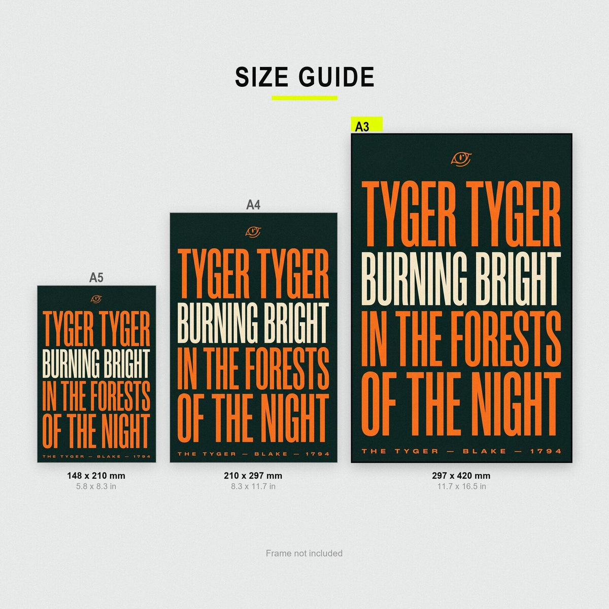 Tyger Tyger Burning Bright Book Quote Art Print