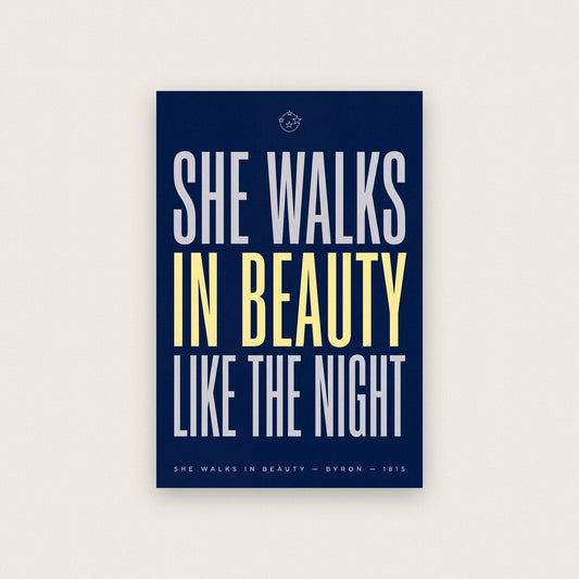 She Walks In Beauty Like The Night Book Quote Art Print