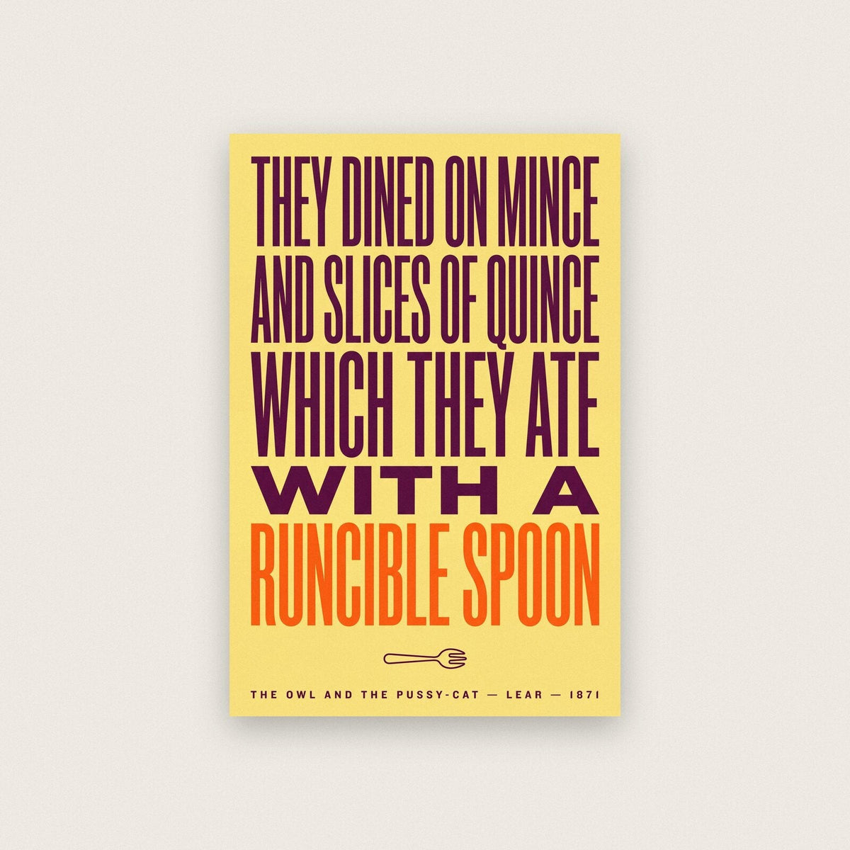 With A Runcible Spoon Book Quote Art Print